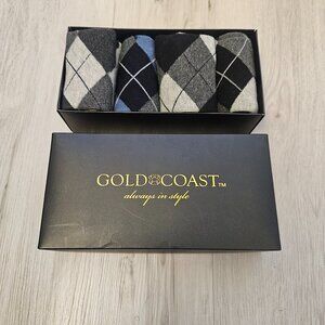 Gold Coast Men's Cotton Blend Crew Dress Socks, 4 Pk NWT